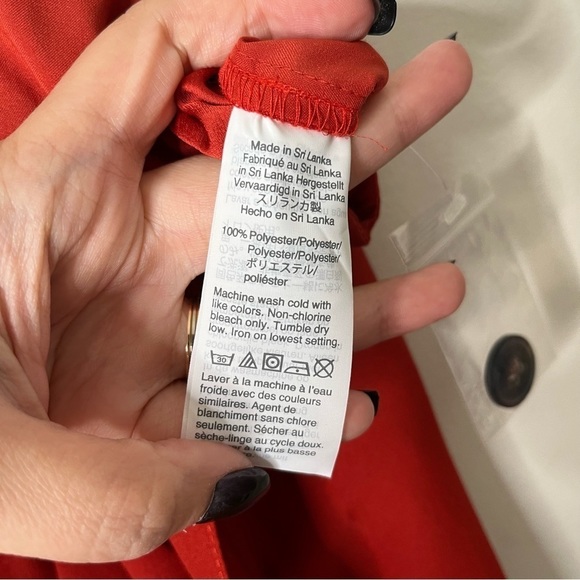 Madewell NEW Drapey Paperbag Tie Pants Red Women’s Size 2 High Waist Cropped - Picture 9 of 10